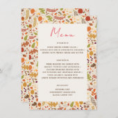 Bohemisch getrocknete Rustikale Herbstfälle Menükarte (Vorne/Hinten)