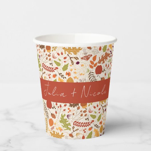 Bohemisch getrocknete Rustikale Herbstfälle Pappbecher (Links)