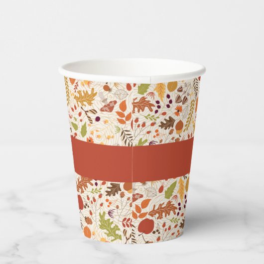 Bohemisch getrocknete Rustikale Herbstfälle Pappbecher (Rechts)