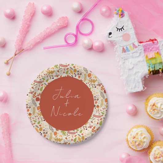 Bohemisch getrocknete Rustikale Herbstfälle Pappteller (Party)