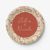 Bohemisch getrocknete Rustikale Herbstfälle Pappteller (Vorderseite)