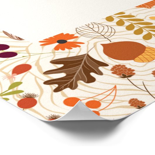 Bohemisch getrocknete Rustikale Herbstfälle Poster (Ecke)