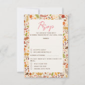 Bohemisch getrocknete Rustikale Herbstfälle RSVP Karte (Vorderseite)