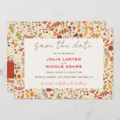 Bohemisch getrocknete Rustikale Herbstfälle Save The Date (Vorne/Hinten)