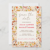 Bohemisch getrocknete Rustikale Herbstfälle Save The Date (Vorderseite)