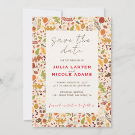 Bohemisch getrocknete Rustikale Herbstfälle Save The Date