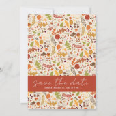 Bohemisch getrocknete Rustikale Herbstfälle Save The Date (Rückseite)