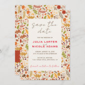 Bohemisch getrocknete Rustikale Herbstfälle Save The Date (Vorne/Hinten)