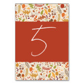 Bohemisch getrocknete Rustikale Herbstfälle Tischnummer (Rückseite)