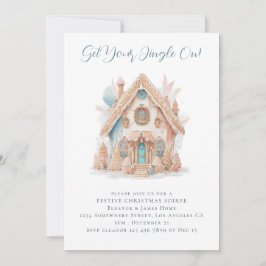Bohemisch Gingerbread House Frohe Weihnachten Einladung