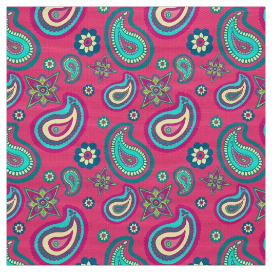 Bohemisch Girly Pink Paisley Pattern Stoff (Muster)
