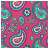 Bohemisch Girly Pink Paisley Pattern Stoff (Nahaufnahme)