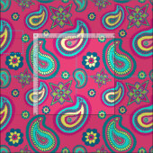 Bohemisch Girly Pink Paisley Pattern Stoff (Kachel)