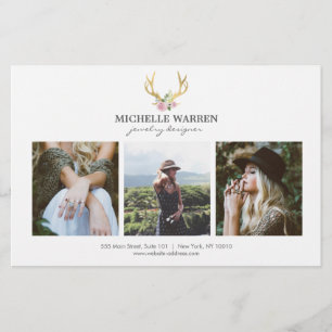 Bohemisch Gold Antlers Schmuck Boutique Foto Flyer