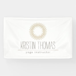 Bohemisch Gold Sun Mandala Yoga Banner