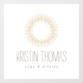 Bohemisch Gold Sun Mandala Yoga, Boutique, Salon Fensteraufkleber (Blatt)