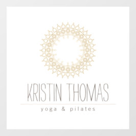 Bohemisch Gold Sun Mandala Yoga, Boutique, Salon Fensteraufkleber