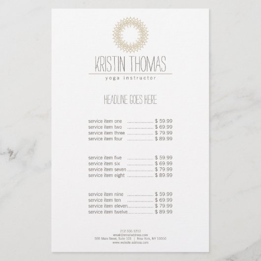 Bohemisch Gold Sun Mandala Yoga Flyer (Vorne)