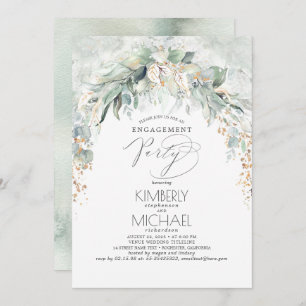 Bohemisch Greenery Spring Garden Engagement Party Einladung