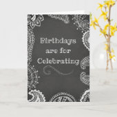 Bohemisch Henna Chalkboard Geburtstagskarte Karte (Gelbe Blume)