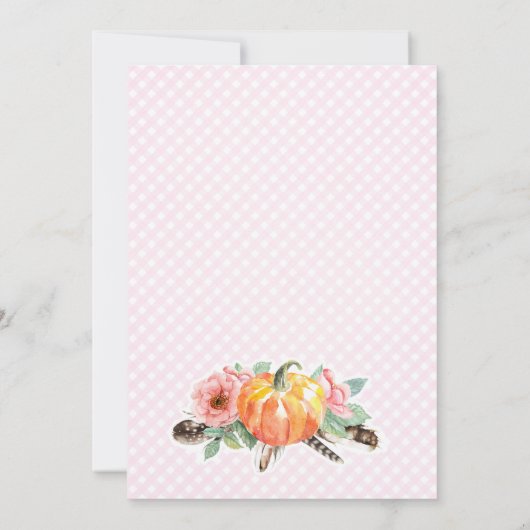 Bohemisch HerbstGirl 3. Geburtstag Party Einladung (Rückseite)