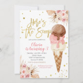 Bohemisch Hier ist die Eiscreme zum Geburtstag Einladung (Vorderseite)