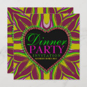 Bohemisch Hippy Girls Night Dinner Party Einladung (Vorne/Hinten)