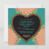 Bohemisch Hippy Girls Night Dinner Party Einladung (Rückseite)