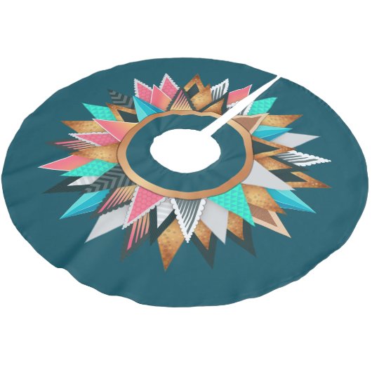 Bohemisch Inspiriert Baumrock Polyester Weihnachtsbaumdecke (Schrägansicht)