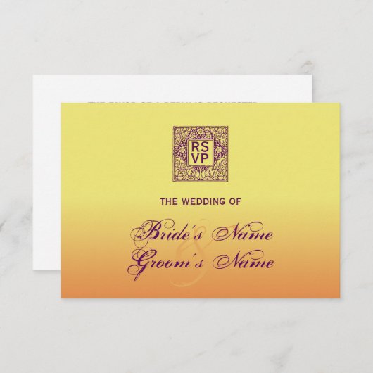 Bohemisch Inspiriert Hochzeitsszenario RSVP Karte (Vorne/Hinten)