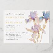 Bohemisch Iris Wedding Folieneinladung (Vorderseite)