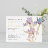 Bohemisch Iris Wedding Folieneinladung (Stehend vorne)