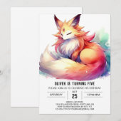 Bohemisch Joyful Fox Geburtstag Einladung (Vorne/Hinten)