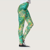 Bohemisch lebendiges Trippy-Fraktal Abstrakt Spira Leggings (Rechts)