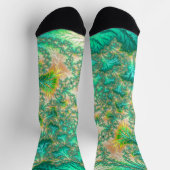 Bohemisch lebendiges Trippy-Fraktal Abstrakt Spira Socken (Oben)