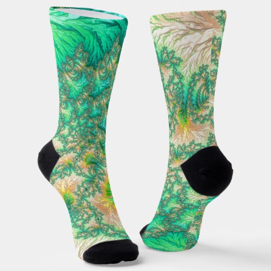 Bohemisch lebendiges Trippy-Fraktal Abstrakt Spira Socken (Gewinkelt)