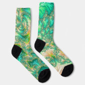 Bohemisch lebendiges Trippy-Fraktal Abstrakt Spira Socken (Rechts)