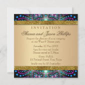 Bohemisch Lights Gold Einladung (Rückseite)