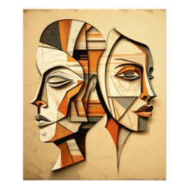 Bohemisch Line Art Couple Poster