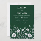 Bohemisch Luxus Emerald Green Herbsthochzeit Einladung (Vorderseite)