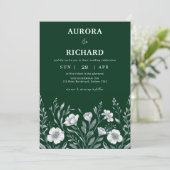 Bohemisch Luxus Emerald Green Herbsthochzeit Einladung (Stehend Vorderseite)