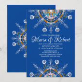 Bohemisch Mandala Blue Boho Wedding Einladung (Vorne/Hinten)