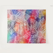 Bohemisch Mandala Blume Wasserfarbe Wandteppich (Vorderseite (Horizontal))