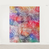 Bohemisch Mandala Blume Wasserfarbe Wandteppich (Vorderseite)