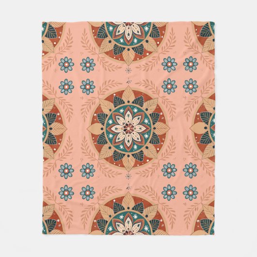 Bohemisch Mandala Fleecedecke (Vorderseite)