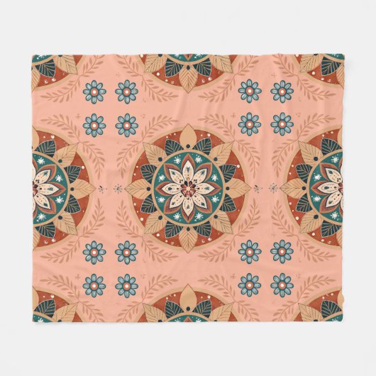 Bohemisch Mandala Fleecedecke (Vorderseite (Horizontal))