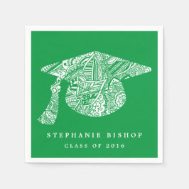 Bohemisch Mandala Muster Abschluss Hat Green Serviette