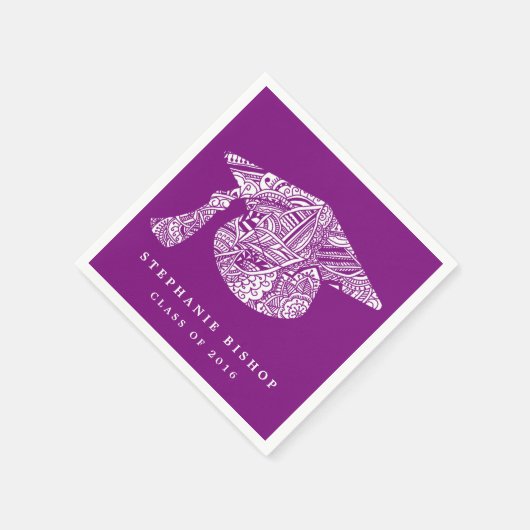 Bohemisch Mandala Pattern Abschluss Hat Lila Serviette (Ecke)