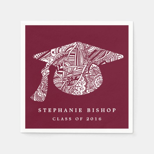 Bohemisch Mandala Pattern Abschluss Hat Serviette (Vorderseite)