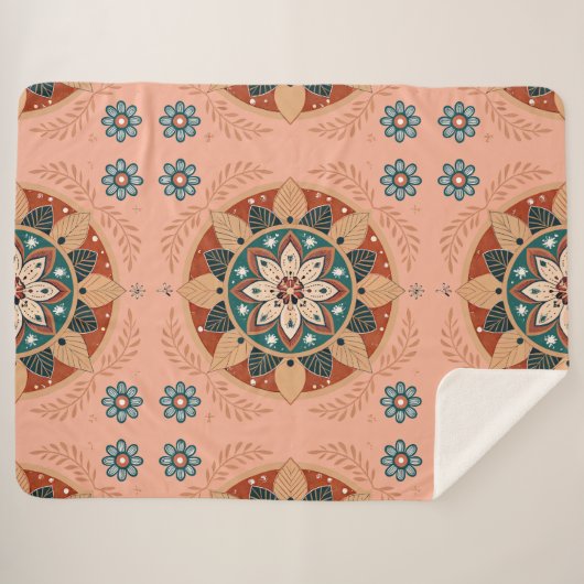 Bohemisch Mandala Sherpadecke (Vorderseite (Horizontal))